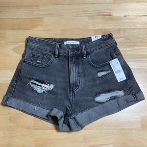 Pacsun size 24 black distressed jean shorts